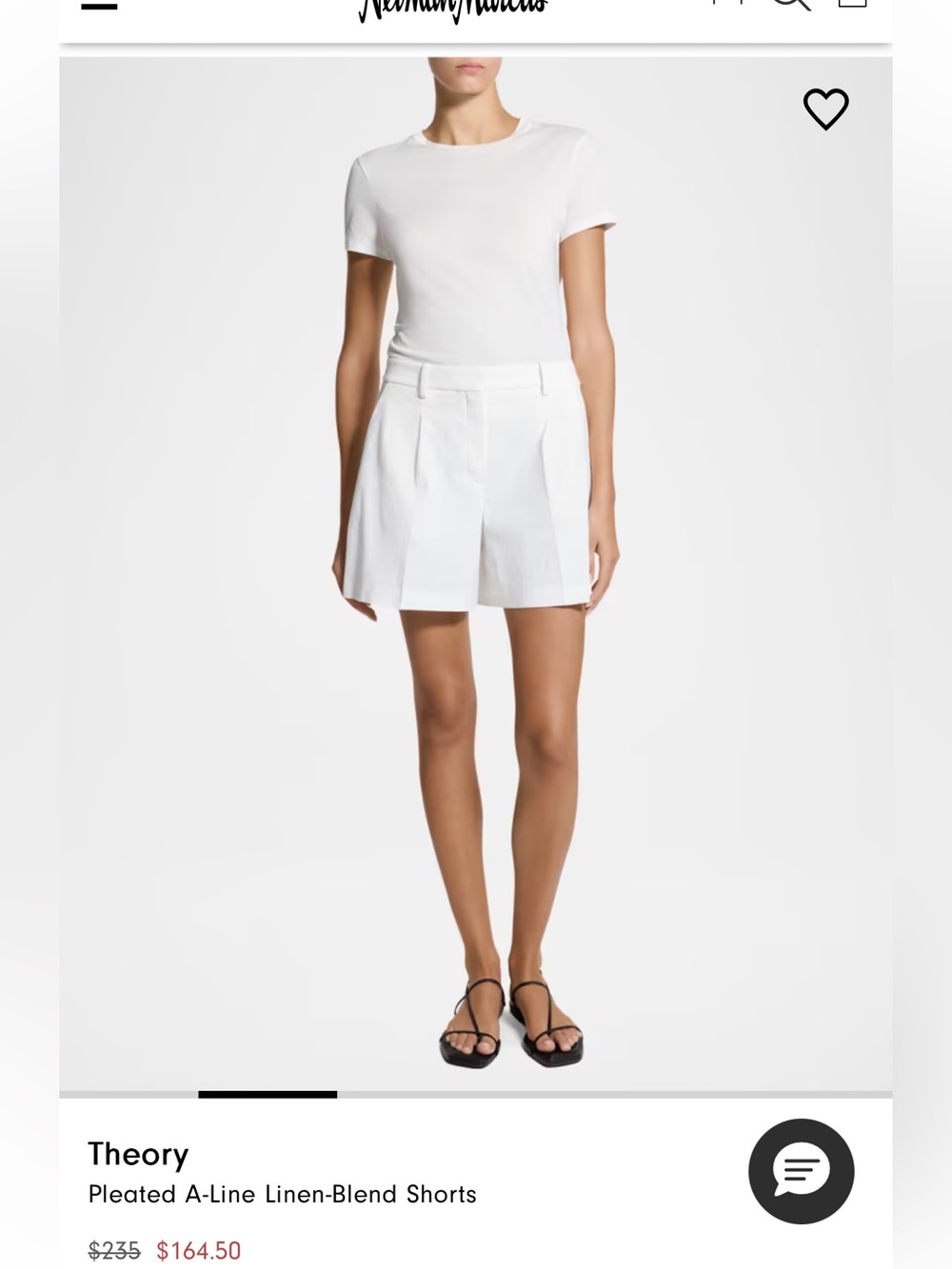 White Pleated High-Rise Shorts